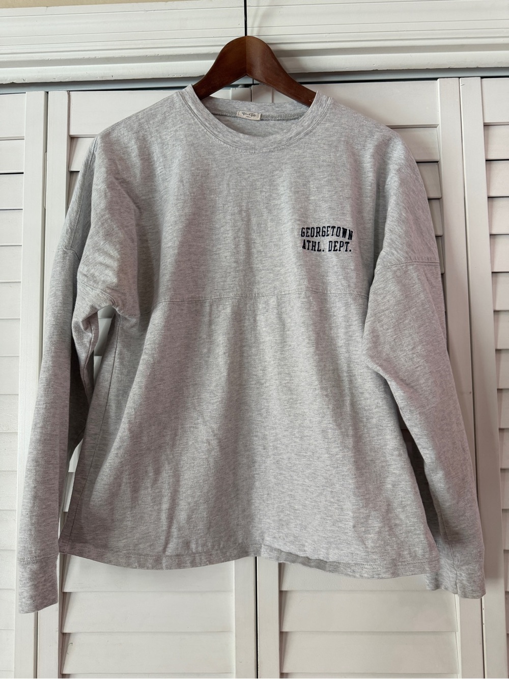 John Galt Heatered Gray Long Sleeve Tee Georgetown Ath. Dept. - Size Small